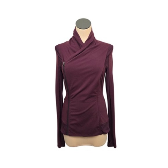 Lululemon Jacket Womens 6 Asymmetrical Zip Scuba Sweatshirt Fitted Pullover - Picture 1 of 9